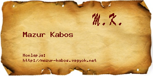 Mazur Kabos névjegykártya